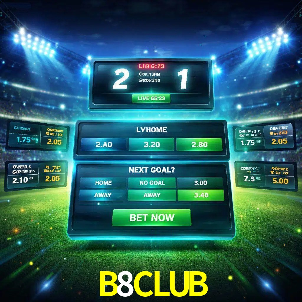 Vista de apuestas en vivo B8CLUB durante un partido en curso