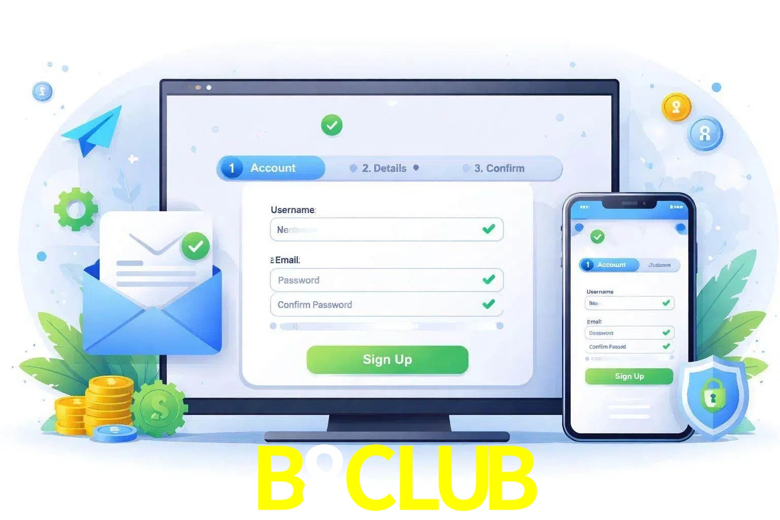 Registro de nuevo usuario y configuración de cuenta B8CLUB