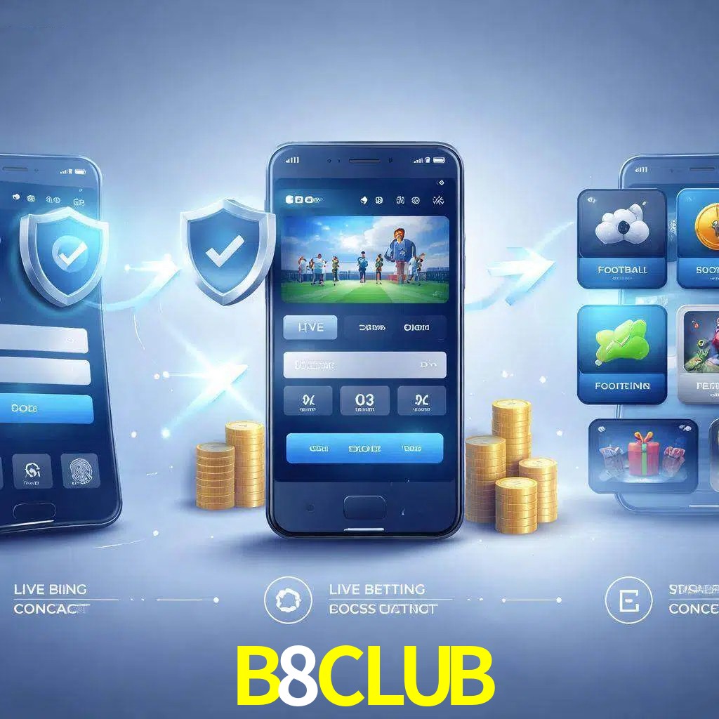Pasos de acceso a la app B8CLUB en pantalla de teléfono móvil